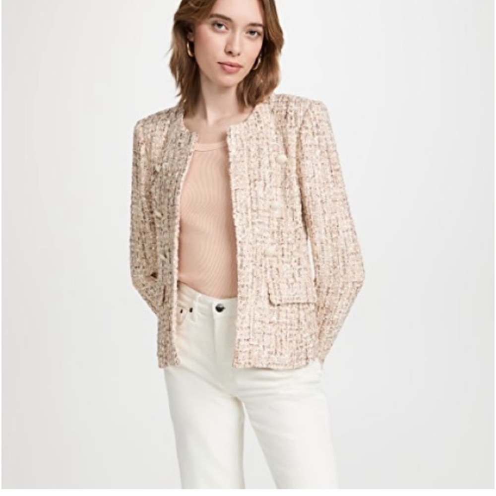 LAGENCE Neutral tweed blazer size 4